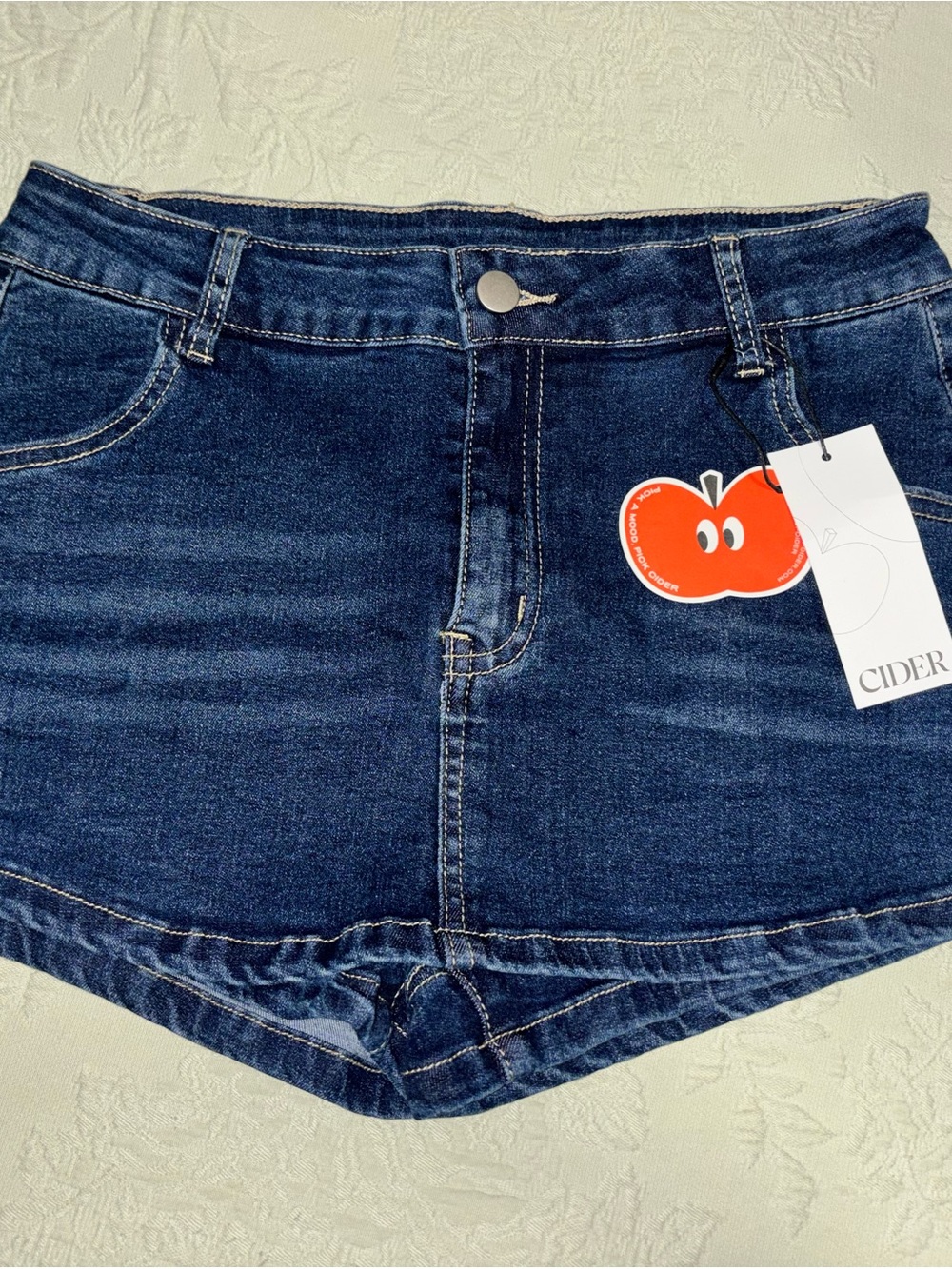 Cider Denim Micro Mini Skirt Skort Super Stretch Med NWT
